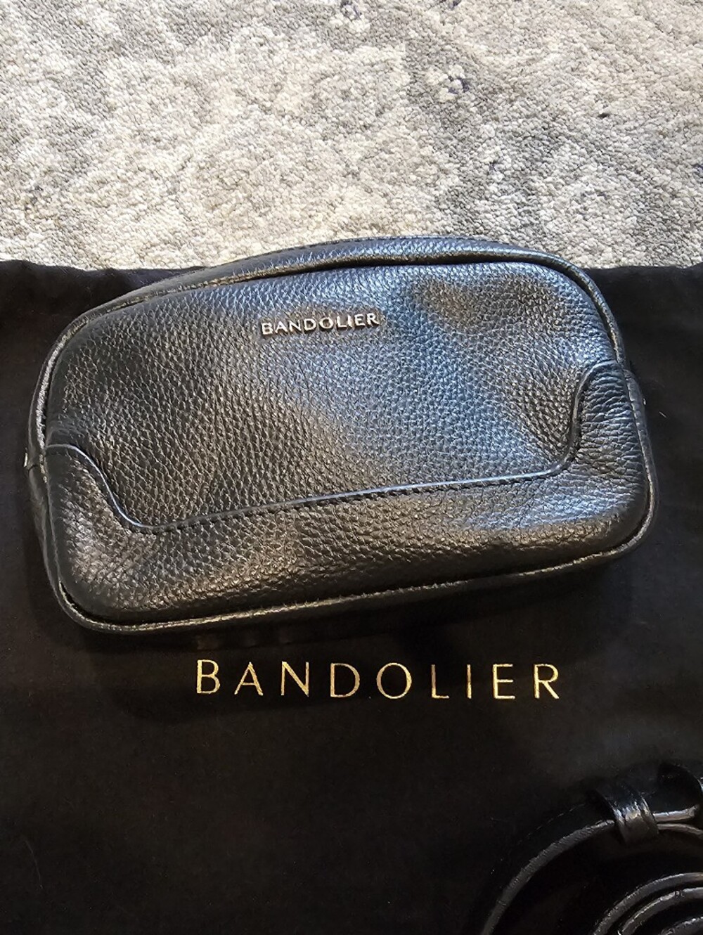 Bandolier Belt Bag Black Pebbled Leather